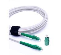 Elfcam - 2m Cable de Fibra Óptica LC/APC a LC/APC Simplex Monomodo 3,0mm Blanco, Entrega con Acoplador de Extensión de Fibra Óptica, 2 Metro