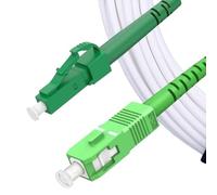 Elfcam® - 2m Cable de Fibra óptica SC/APC a LC/APC Simplex Monomodo OS2 9/125μm LSZH, Blanco (2M)