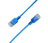 Elfcam - 3m Ethernet Cat 6A Ultra Fino 10Gbps 32 AWG UTP OD2.8 mm 500MHz 10Gb Fino RJ45 Cat 6A para LAN, Enrutadores, Módems, Computadoras Portátiles y Servidores Xb, Azul, 3 Metro