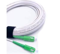Elfcam - 40m Cable de Fibra Óptica SC/APC a SC/APC Monomodo Simplex,Compatible con Orange, Movistar, Vodafone y Jazztel,Blanco, （40M）