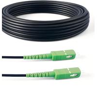 Elfcam - 40m Cable fibra optica router, SC/APC-SC/APC, Monomodo Negro, con Aislamiento de Acero, para Movistar, Vodafone, Orange, Digi, Lowi, Simplex OS2 9/125μm LSZH, Latiguillo de Fibra Óptica