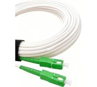 Elfcam - 70m Cable de Fibra Óptica SC/APC a SC/APC Monomodo Simplex,Compatible con Orange, Movistar, Vodafone y Jazztel,Blanco, （70M）