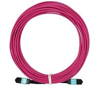 Elfcam® - 8 m Cable MPO-OM4 Multimodo de 12 Fibras, Tipo B, Morado, MPO Female to MPO Female, Optimizado Para 40G QSFP+ SR4/CSR4 y 100G QSFP28 Para Centros de Datos de Alta Densidad