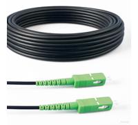 Elfcam® - Cable de Fibra Optica con Aislamiento de Acero, Apto para Instalaciones Interiores y Exteriores, Compatible con Orange SFR Bouygues, SC/APC a SC/APC Monomodo Negro, 50M