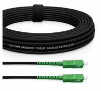 Elfcam® - Cable de fibra óptica de acero apantallado SC/APC a SC/APC monomodo simplex para instalaciones interiores y exteriores, Compatible con Orange, Movistar, Vodafone y Jazztel, (200m)
