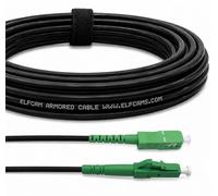 Elfcam® - Cable de fibra óptica de acero blindado SC/APC a LC/APC OS2 Simplex Monomodo LSZH, negro (50M)