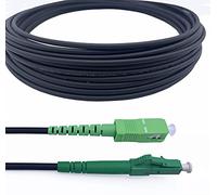 Elfcam® - Cable de fibra óptica de acero blindado SC/APC a LC/APC OS2 Simplex Monomodo LSZH, negro (70M)
