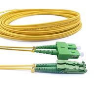 Elfcam® - Cable de fibra óptica E2000/APC a SC/APC, monomodo dúplex, liga óptica 9/125μm OS2 2,0 mm G652D LSZH, amarillo (3M)