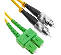 Elfcam® - Cable de fibra óptica FC/PC a SC/APC Monomodo Duplex, Liga Óptica 9/125μm OS2 LSZH (3M)