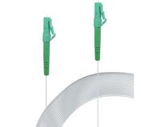 Elfcam® - Cable de fibra óptica LC/APC a LC/APC invisible/transparente, fibra óptica monomodo 125µm OS2, funda de nailon transparente, invisible y fácil de colocar, 20 metros