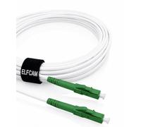 Elfcam® - Cable de fibra óptica LC/APC a LC/APC Monomodo Simplex, 9/125μm, cable óptico LSZH Blanco, 30M