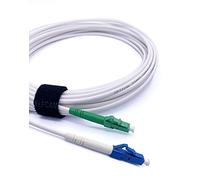 Elfcam® - Cable de fibra óptica LC/APC a LC/UPC Monomodo Simplex, 9/125 μm, cable óptico LSZH blanco, 1M