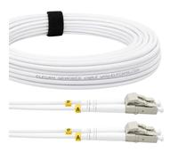 Elfcam® - Cable de Fibra Óptica LC/UPC a LC/UPC OM3 Multimodo Duplex 50/125um LSZH, Color Blanco, 1 Metros