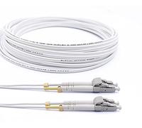 Elfcam® - Cable de Fibra Óptica LC/UPC a LC/UPC OM3 Multimodo Duplex 50/125um LSZH, Color Blanco,3 Metros