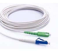 Elfcam® - Cable de Fibra Óptica Monomodo Simplex SC/APC a LC/UPC, 9/125µm LSZH Blanco (0,5M)