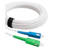 Elfcam® - Cable de Fibra Óptica Monomodo Simplex SC/APC a SC/UPC, 9/125µm LSZH Blanco, 20M