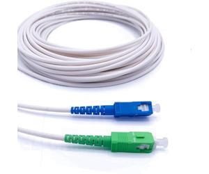 Elfcam® - Cable de Fibra Óptica Monomodo Simplex SC/APC a SC/UPC, 9/125µm LSZH Blanco, 25M