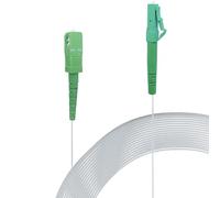 Elfcam® - Cable de fibra óptica SC/APC a LC/APC invisible, transparente, fibra óptica monomodo 125µm OS2, funda de nailon transparente, invisible y fácil de colocar, 15 metros