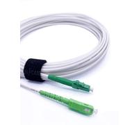 Elfcam® - Cable de fibra óptica SC/APC a LC/APC Monomodo Simplex 9/125μm OS2 Liga óptica LSZH Blanco (20M)