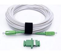 Elfcam® - Cable de Fibra Óptica SC/APC a SC/APC Monomodale Simplex, Entrega con Adaptador para Extensión de Fibra Óptica, Compatible con FTTH Fibra, Blanco (1M)