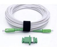 Elfcam® - Cable de Fibra Óptica SC/APC a SC/APC Monomodale Simplex, Entrega con Adaptador para Extensión de Fibra Óptica, Compatible con FTTH Fibra, Blanco (3M)
