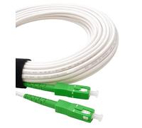 Elfcam Cable Fibra Óptica 50m SC/APC a SC/APC Monomodo Simplex Blanco - Compatible con Orange Movistar Vodafone Jazztel Free y SFR LSZH