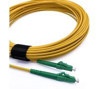 Elfcam® - Cable Fibra Óptica LC/APC a LC/APC Monomodo Simplex 9/125 LSZH, Color Amarillo (1M)