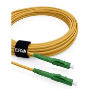 Elfcam® - Cable Fibra Óptica LC/APC a LC/APC Monomodo Simplex 9/125 LSZH, Color Amarillo (20M)