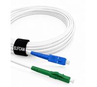 Elfcam Cable Fibra Óptica LC/APC a SC/UPC Monomodo Simplex 9/125 LSZH, Color Amarillo (1,5m)