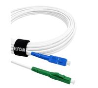 Elfcam Cable Fibra Óptica LC/APC a SC/UPC Monomodo Simplex 9/125 LSZH, Color Amarillo (2m)