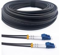 Elfcam® - Cables de Fibra Óptica Blindados LC/UPC a LC/UPC OS2 Monomodale Duplex 9/125um LSZH, para Instalaciones en Exteriores e Interiores, Negro, 20M