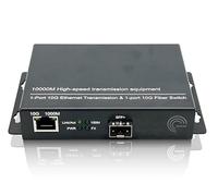 Elfcam® - Conmutador de Fibra óptica de 10 GB, con 1 Puertos 10G SFP+ y 1 Puertos 10 Gigabit Ethernet RJ45, Plug & Play no gestionado (1x10G SFP+, 1x10G RJ45)