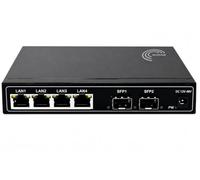 Elfcam® - Conmutador Gigabit Ethernet con 2 Puertos SFP y 4 Puertos Ethernet de 10/100/1000Mbps, Plug & Play no gestionado, Metal Resistente (2 Puertos SFP)