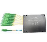 Elfcam® - Divisor Splitter Optico PLC SC/APC Monomodo Simple 2,0mm con Caja ABS para FTTH (1X16)