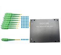 Elfcam® - Divisor Splitter Optico PLC SC/APC Monomodo Simple 2,0mm con Caja ABS para FTTH (1X8)