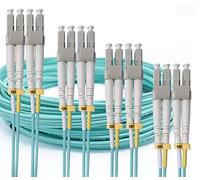 Elfcam® - Fibra Óptica Cable LC/UPC a LC/UPC OM3 Multimodo Duplex 50/125um LSZH, 1M, 4 Unidades