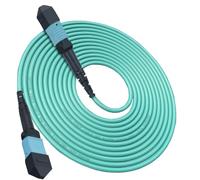 Elfcam®- MPO a MPO, 8 Fibras OM3 Multimodo 50/125um Cable de Fibra Óptica, Hembra a Hembra Tipo B, 2M