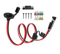 ELFCULB Cable de extensión de enchufe SAE de alimentación de 10 AWG de 3.3 pies a conectores SAE, con fusible de 10 A, 15 A, 20 A, 25 A, 30 A, adaptador inverso, desconexión rápida, resistente a la