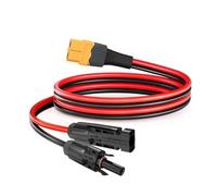 ELFCULB Cable solar de 10 AWG (5,31 mm²), compatible con EcoFlow Bluetti, conector solar a conector de CC de 2 pines, cable adaptador de panel solar para estación de energía portátil (1 m)