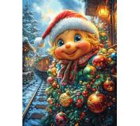 Elfe de Noël Avec Des décorations Rompecabezas 1000 Piezas Cartón para Adultos Y Adolescentes Mitos Cuento de Hadas para Coleccionistas Decoración Única Hogar Antiestrés Regalo Reyes Magos 1000 PCS