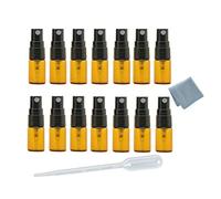 ELFENSTALL 30pcs 2ml ámbar marrón niebla fina mini atomizador frasco de vidrio pequeño spray botella de vidrio recargable Perfume botella vacía paño limpio pipeta cuentagotas 3 ml para fiesta de