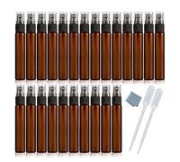 Elfenstall- Set de 25 unidades de 10 ml Protable recarga a granel atomizador Spray botella de perfume de viaje hidratante botella vacía (ámbar)
