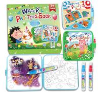 Elfew 2 Piezas Reutilizables Libro Magico Agua,Libro Colorear Agua 2-4 Años