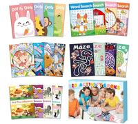 Elfew 20 Juegos Libro de Actividades Infantiles, pequeños Regalos para niños, Incluyendo búsqueda de Palabras, laberintos, Punto a Punto, Fiestas Infantiles, niños de 3 a 6 años