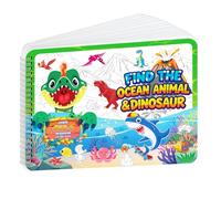 Elfew 450+Busca y Encuentra Libro de Pegatinas, Animales Y los Dinosaurios