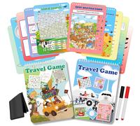Elfew Paquete de 2 juegos de actividades reutilizables para nios de 4 a 8 aos 8 a 12 aos Los juegos de viaje incluyen 56 juegos diferentes Jug