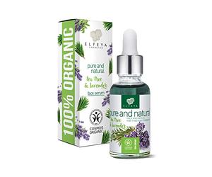 Elfeya Cosmetics ''Pure and Natural'' Face and Neck Skin Care Oil - With Organic Lavender Essential Oil, Jojoba Oil and Ylang Ylang. Repairing Treatment to Hydrate & Brighten - 30ml