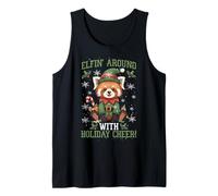¡Elfin' Around con alegría navideña! Pijama de Navidad Camiseta sin Mangas