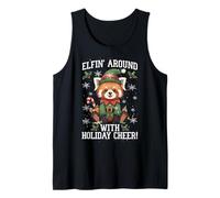 ¡Elfin' Around con alegría navideña! Pijama de Navidad Camiseta sin Mangas