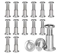 Elfinfi 15 Piezas Tornillo Union Muebles M5 x 20mm (15 x Tornillos con Tuerca, 15 x Tornillos para Manguitos), Tornillos Acero Inoxidable A2 V2A, Tornillos para Muebles, Armarios, Tablero de Madera
